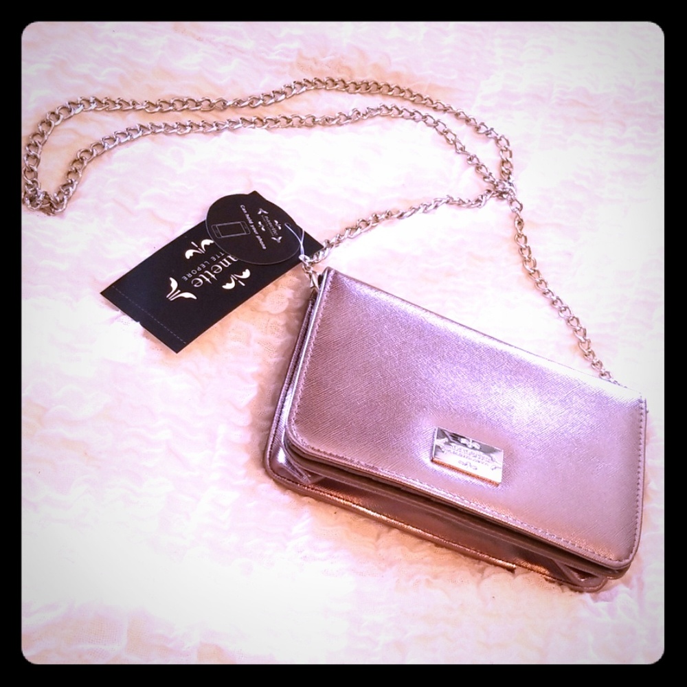 Nanette Lepore Crossbody Pewter Bag with Chain
